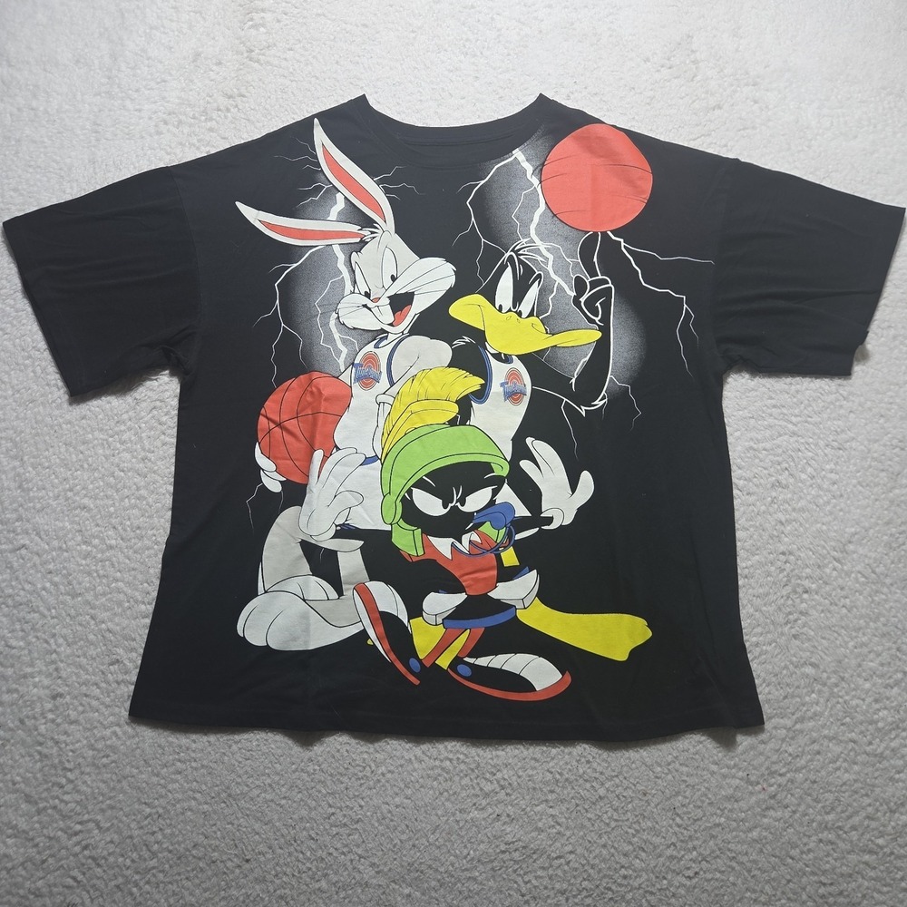 Space Jam Warner Brother T Shirt Buggs Bunny Marvin Martian Medium Oversized